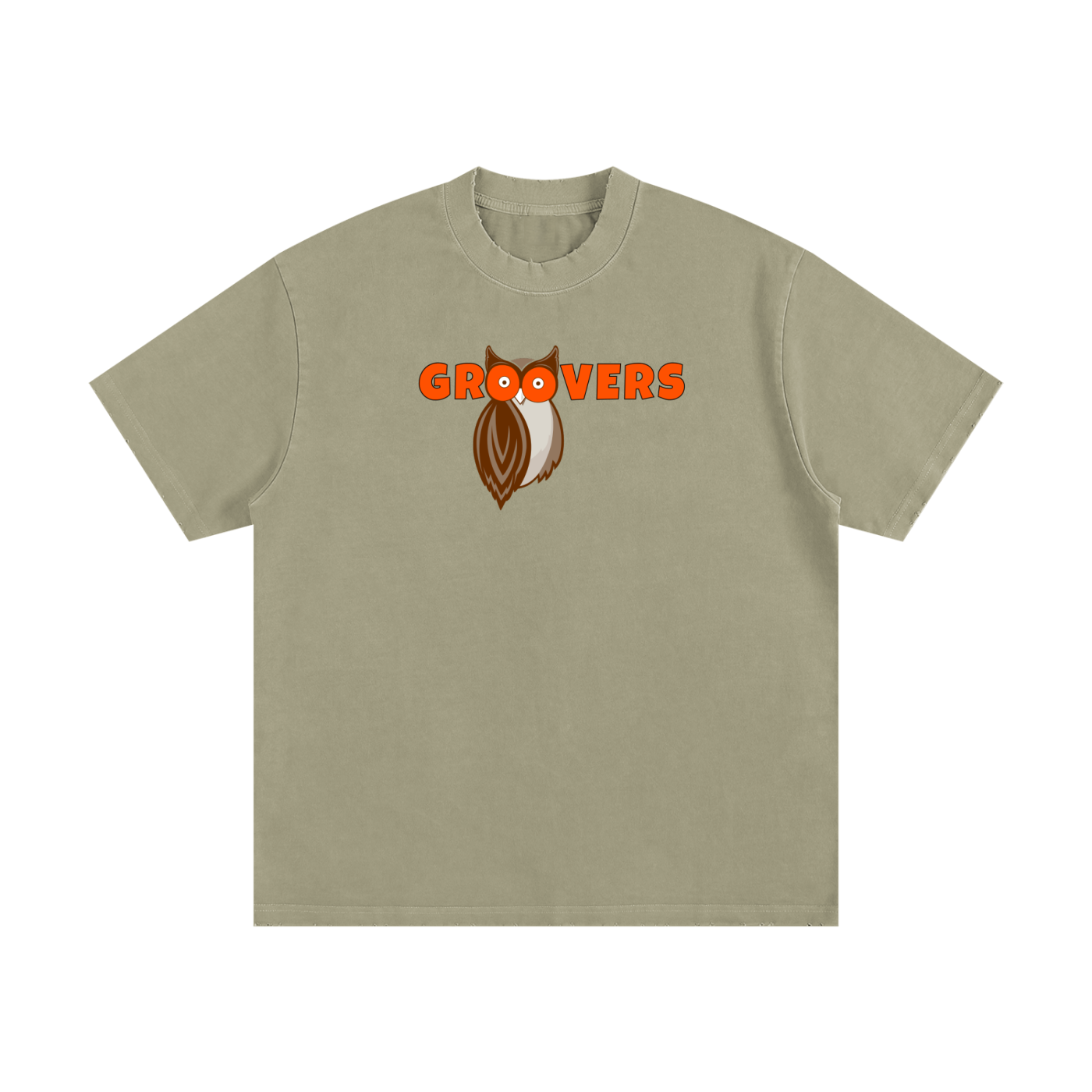 Groovers Heavyweight Frayed T-Shirt (Khaki)