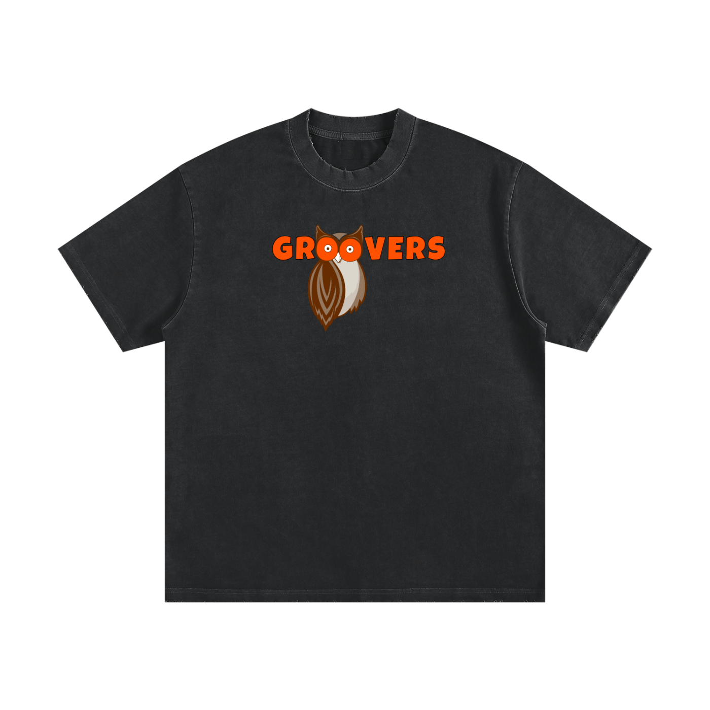 Groovers Heavyweight Frayed T-Shirt (Black)