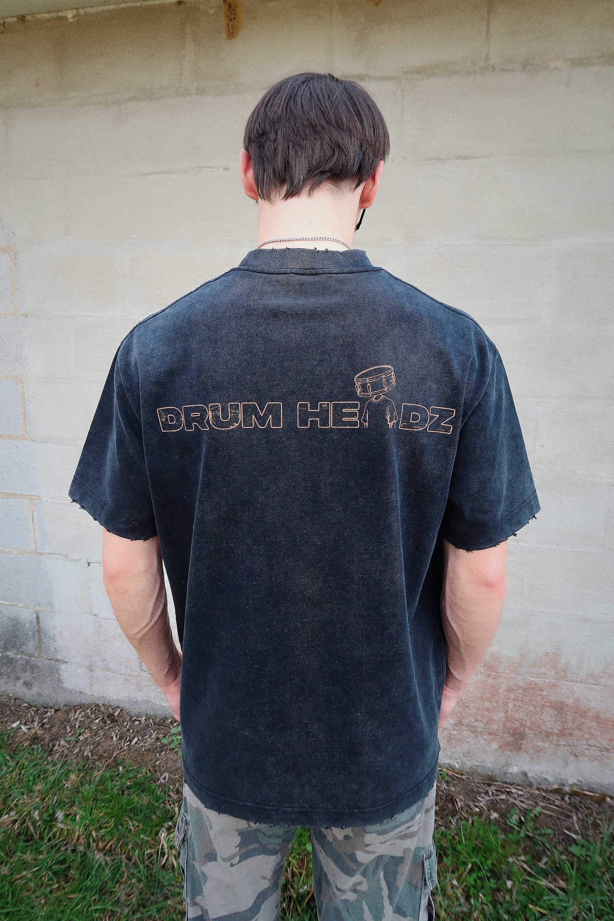 Groovers Heavyweight Frayed T-Shirt (Black)